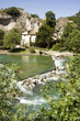 Crue de la Sorgues au village de Fontaine de Vaucluse