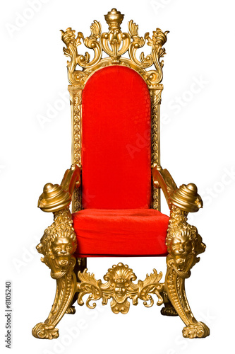 Royalty's Throne. Ornate. On White