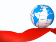 Blue globe and red band 