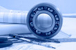 Business accessories on a background of diagrams.