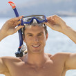 A man snorkeling