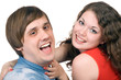 Portrait of the smiling young couple. Isolated. Portrait of the smiling young couple. Isolated.