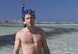 A man snorkeling