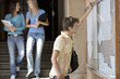 A student checking his exam results