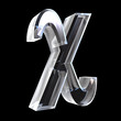 chi symbol in glass (3d)