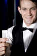 Smartly dressed usher at the cinema or theatre