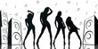 Black and White Music party girls