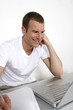Young man working on a laptop