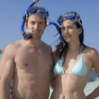 A couple snorkeling