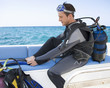 A man about to go scuba diving