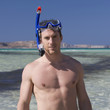 A man snorkeling