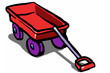 Vector Cartoon little red wagon