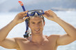 A man snorkeling