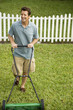 man mowing the lawn