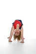Young girl doing a gymnastics bridge position