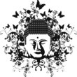 buddha spring monochrome