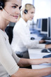 Two businesswomen in a call centre