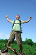 hiking man celebration