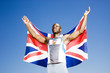 Portrait of a male athlete with UK flag