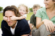 Family having fun in the park