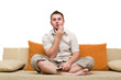 man watching tv