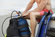 A male scuba diver