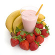 Photo en ligne au meilleur prix Smoothie made with strawberries and bananas 