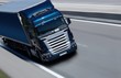 blue semi truck