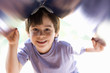 Boy (4-6) smiling, portrait