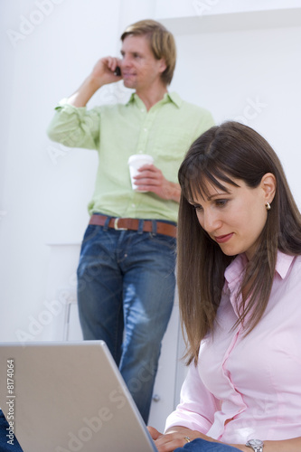 Photo: Woman with laptop computer Woman with laptop computer