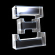 xi symbol in glass (3d)