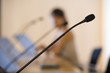 Close up of conference microphone
