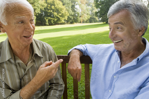 Photo: Two elderly men having a laugh. Two elderly men having a laugh.