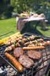 Food on barbeque outdoors