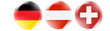 Germany, Austria, Swiss flag buttons Germany, Austria, Swiss flag buttons