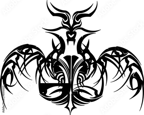 fire dragon tattoo. Skull Dragon Tattoo