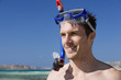 A man snorkeling