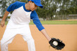 Boy catching baseball in glove