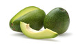 Delicious avocados isolated on white