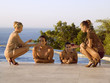 Couples at the swimming pool.