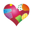 vector heart with color patch vector heart with color patch