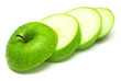 green apple cut on a parts 2