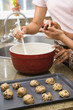 Making cookies.