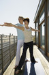 Foto: Mature couple practicing yoga Mature couple practicing yoga
