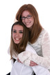 Two young women smiling Two young women smiling