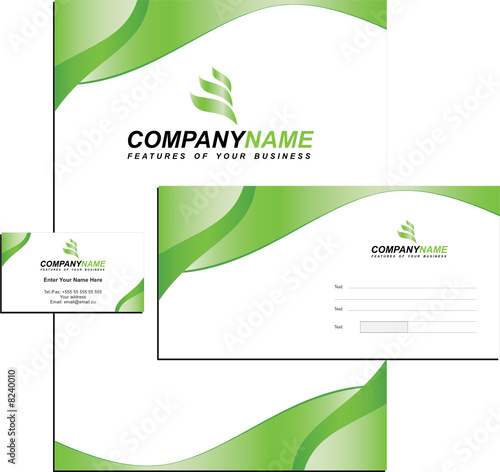 Template Identity with logo, blank, envelope and visiting card