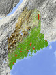 Shaded Relief Map of Maine Shaded Relief Map of Maine