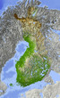 Shaded relief map of Finland