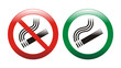 No smokins and smoking area signs