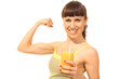 happy woman with juice